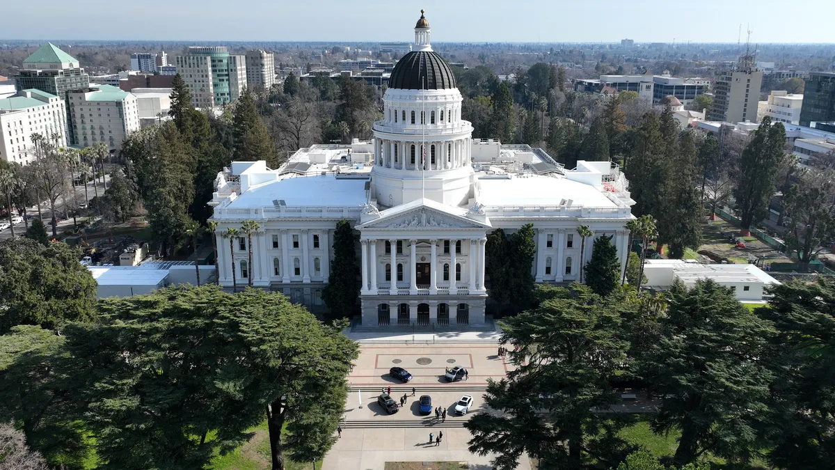 The California state capitol building is pictured.