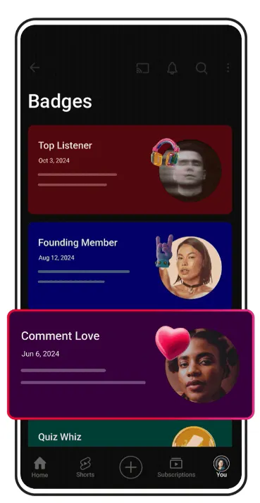YouTube Achievement Badges