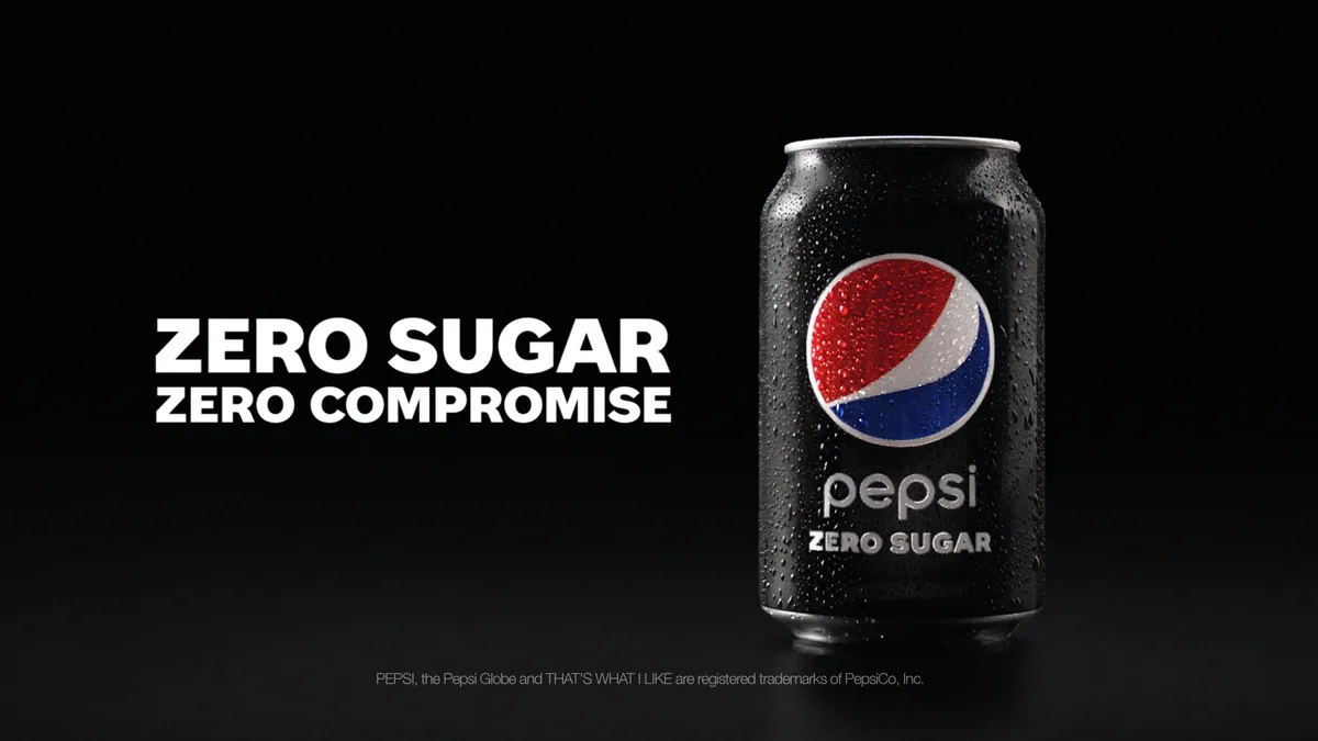 Pepsi Zero Sugar, Zero Compromise campaign retrieved by Marketing Dive on Feb. 25, 2021