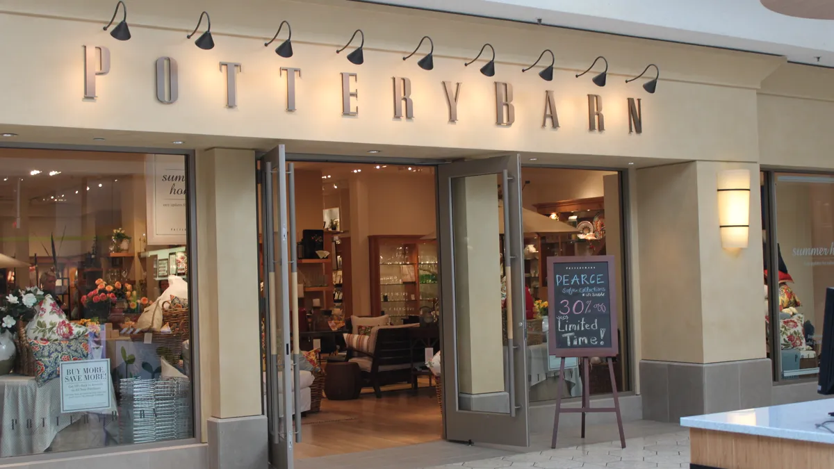 A Pottery Barn storefront