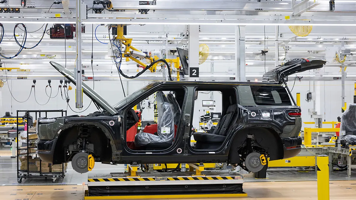 Rivian R2 SUV on the assembly line