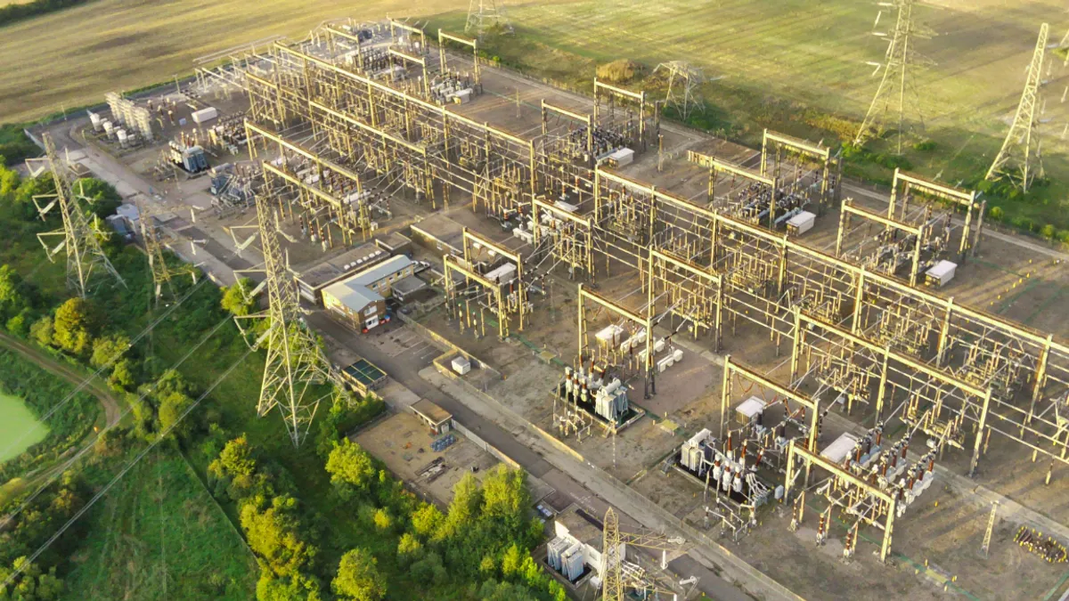 Aerial view of a power station