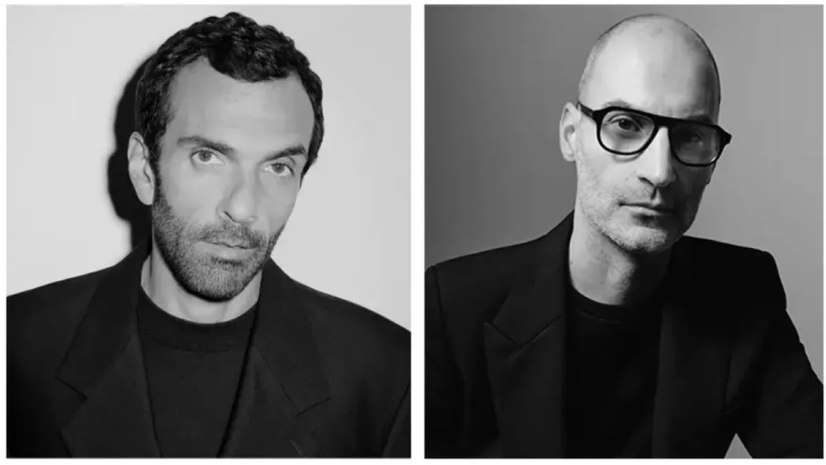 Two men look at the camera in separate, side-by-side black and white headshots.