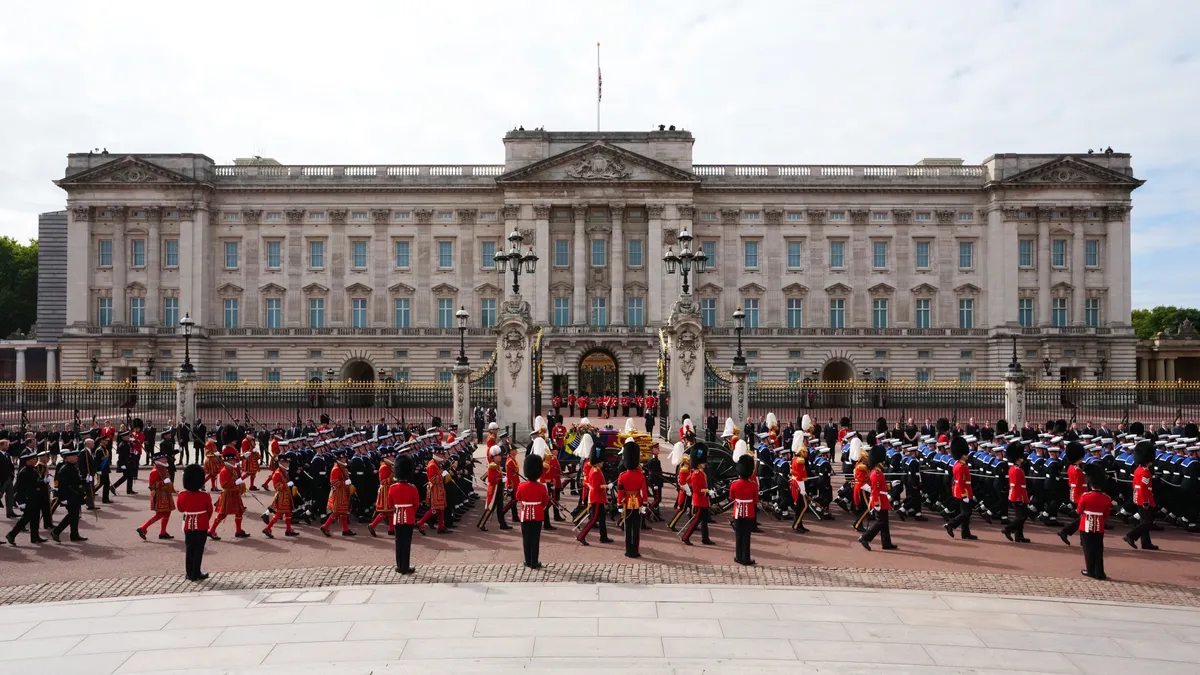 A ceremony outside Buckingham Palace