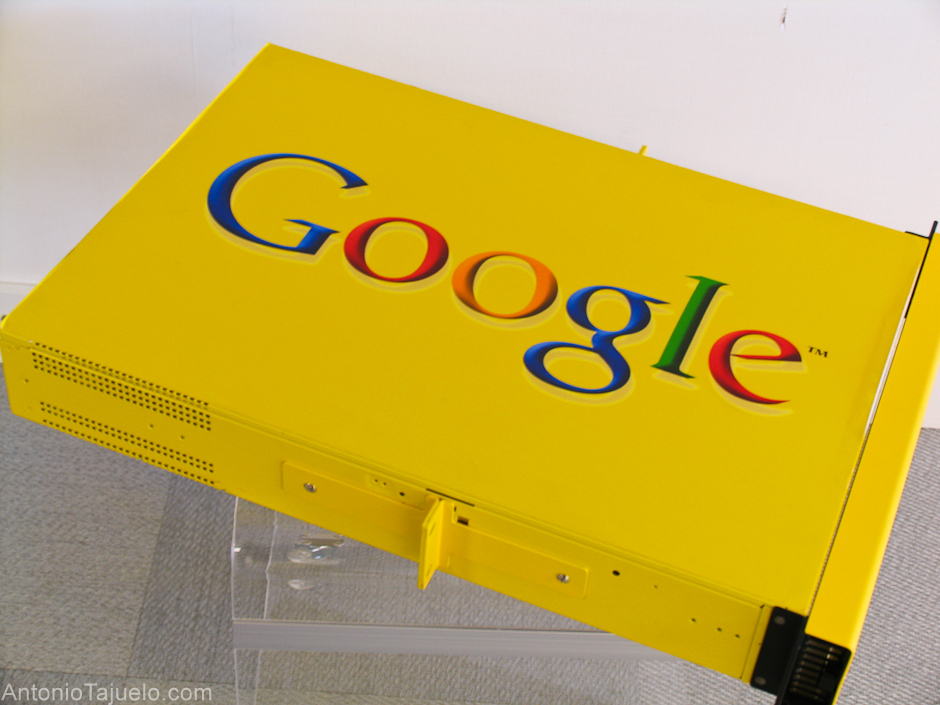 bright yellow google search appliance