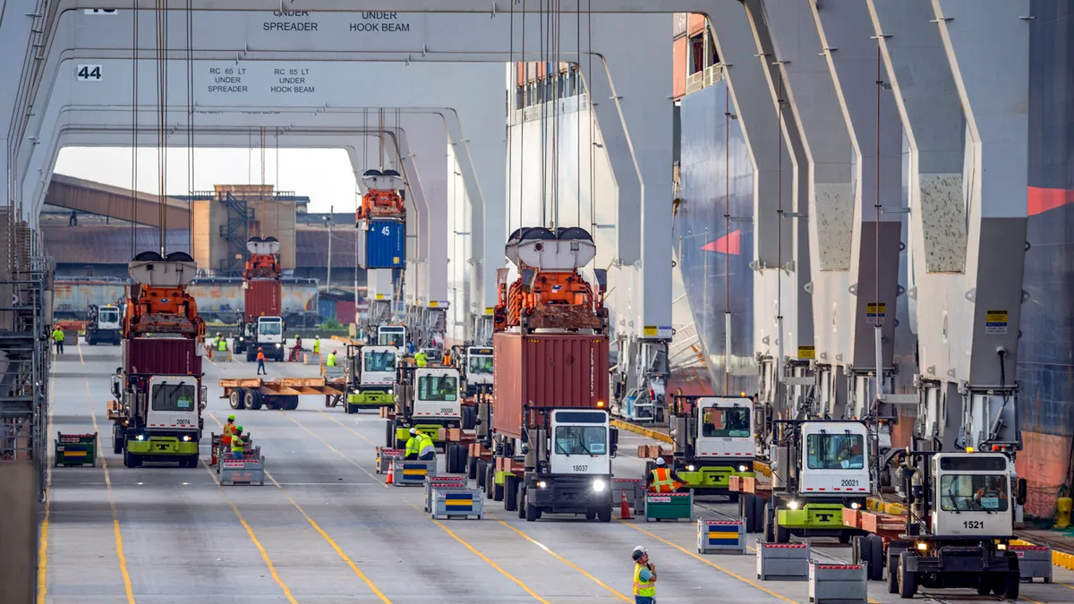 Cargo import and export Georgia Ports Authority’s at the Garden City Terminal, Friday, June 18, 2021, in Garden City, Ga.