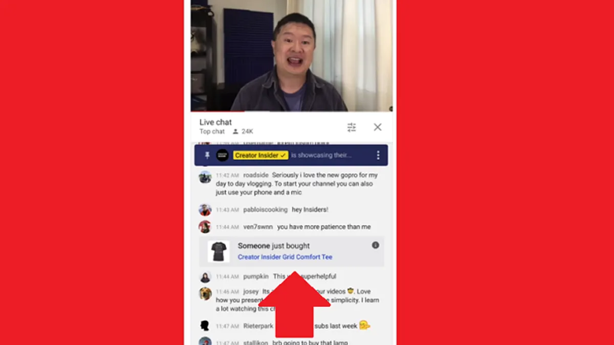 YouTube merch alerts