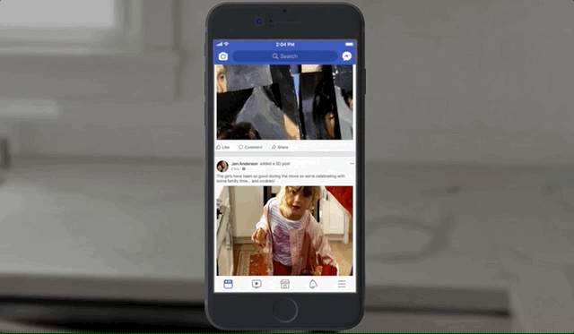 An example of a Facebook 3D post