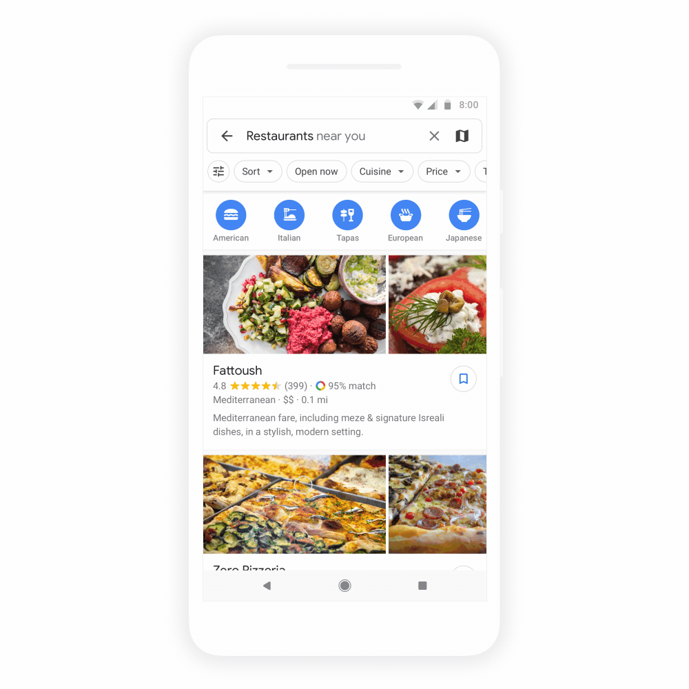 Updated Google listings