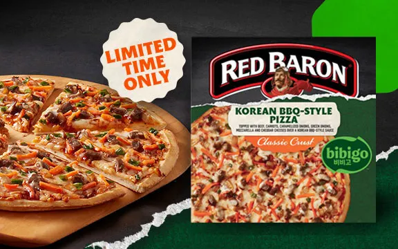 Red Baron and bibigo foods Korean BBQ-Style Classic Crust Pizza