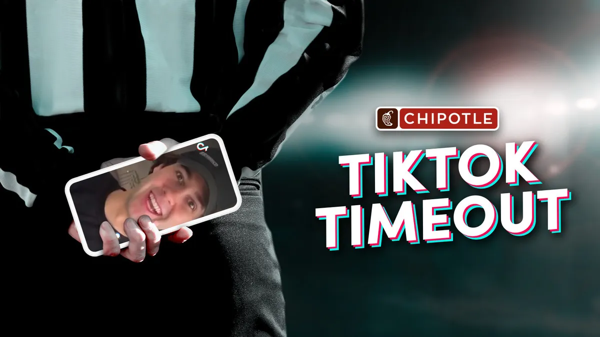 Chipotle will run a TikTok Timeout campaign around Super Bowl LIV