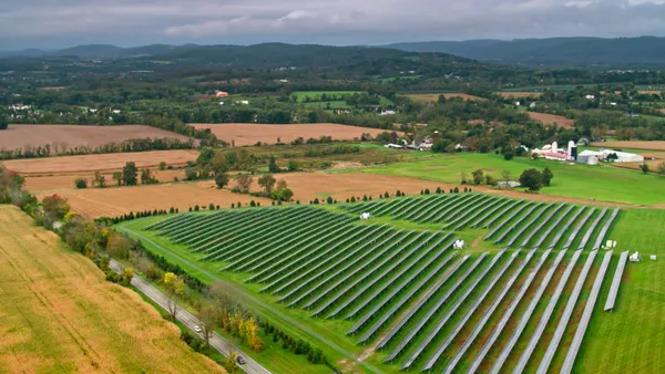Farmland including a solar farm and residential community in Port Murray in Mansfield Township, New Jersey.