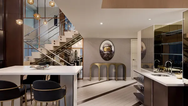 The interior of a redesigned suite at MGM Grand in Las Vegas.