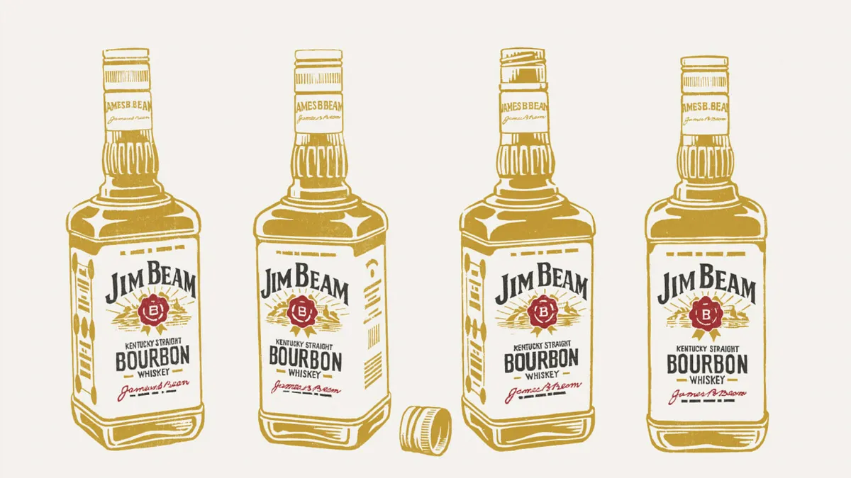 Illustrations of Jim Beam's new packaging.