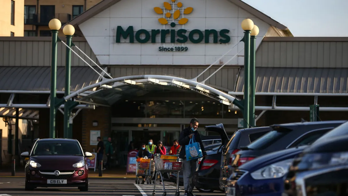 Shoppers buy groceries at Morrison's in 2020 during the Covid-19 lockdown.