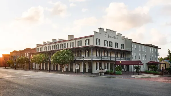 The exterior of the St. James Hotel in Selma, Alabama.