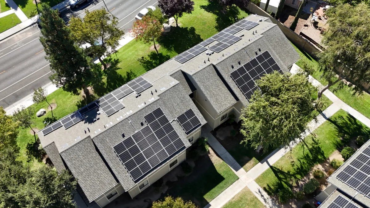 Aerial view of a home