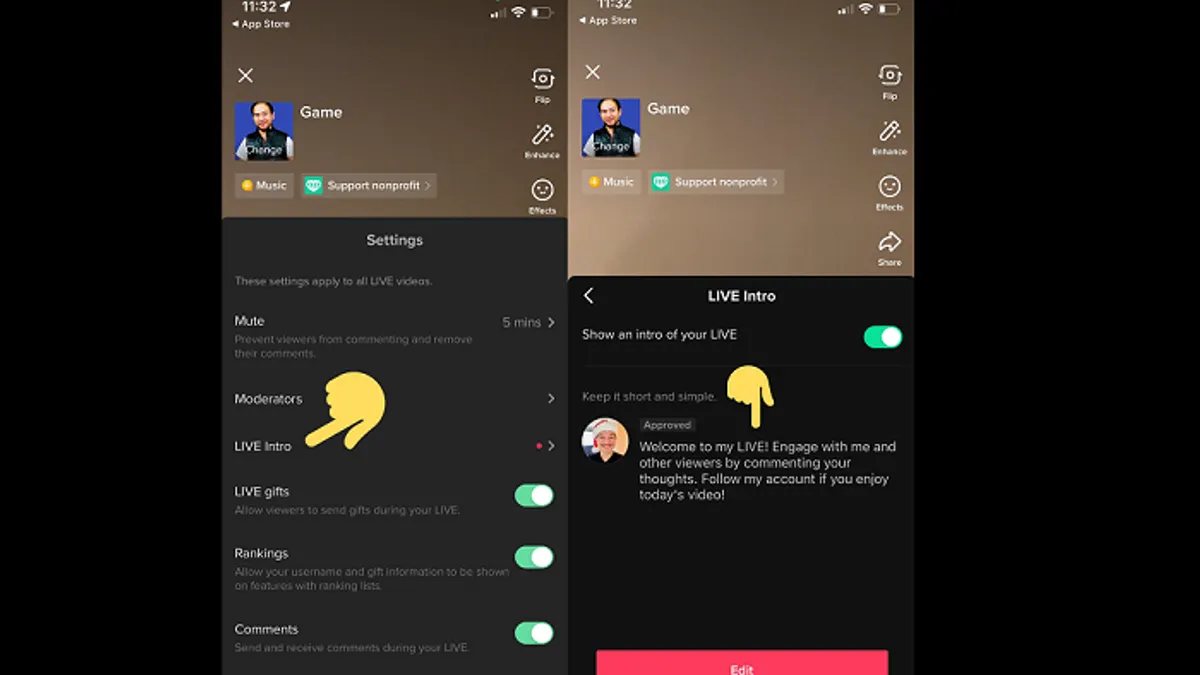 TikTok live intro