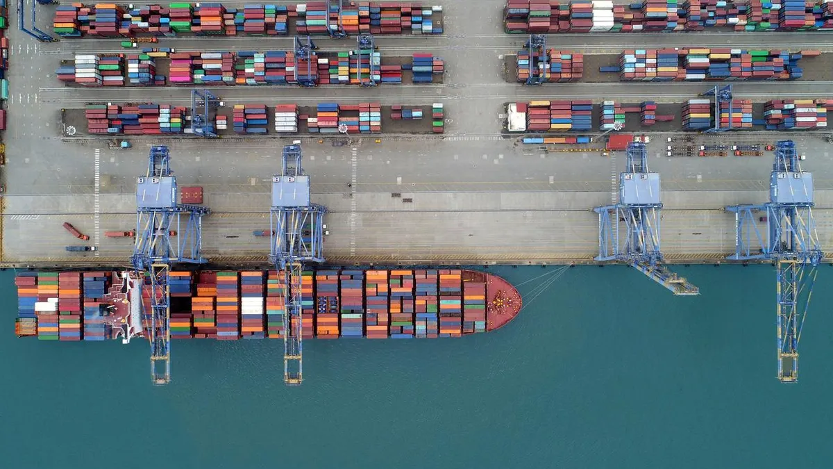 Aerial view of a port