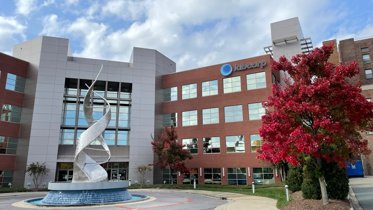 A picture of the exterior of a Labcorp building.