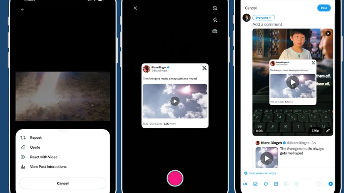 X React with Video