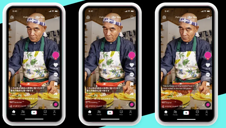 TikTok captions