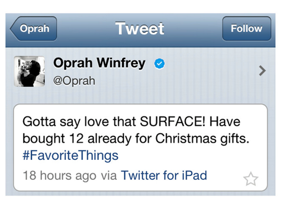 Oprah Winfrey and Microsoft