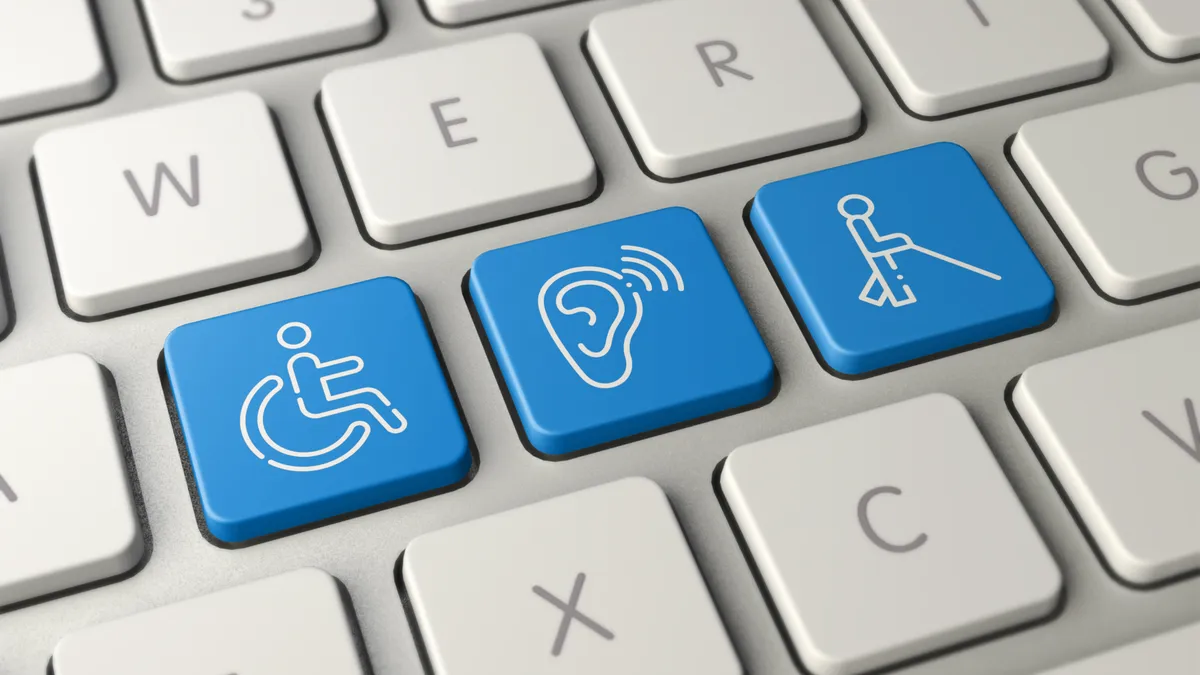 Accessibility computer icon stock photo