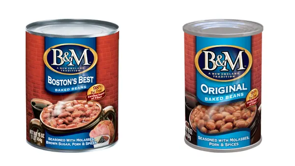Cans of B&M beans