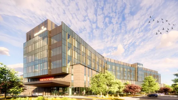 A rendering depicts a future AdventHealth hospital in Louisville, Colorado.