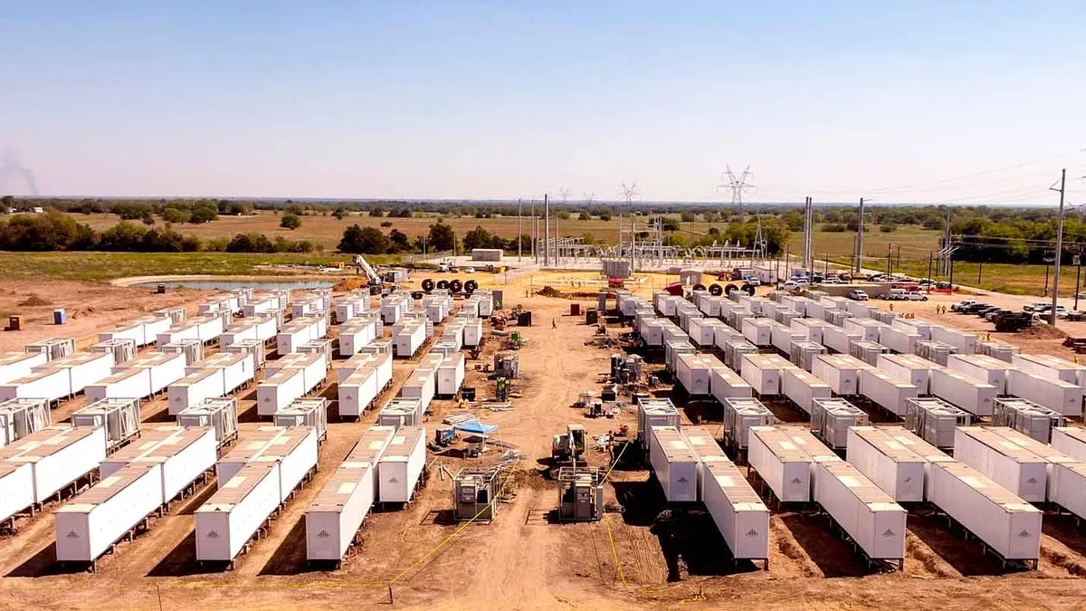 The Cunningham battery energy storage facility in Texas seen from above