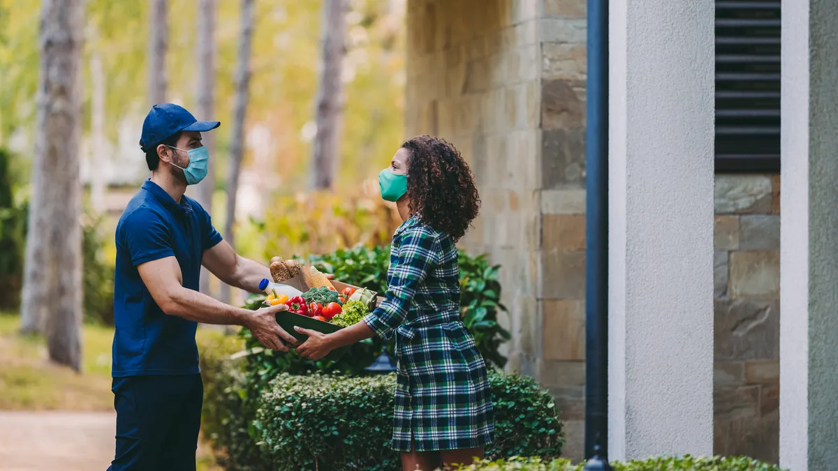 Food delivery service during COVID-19 pandemic.