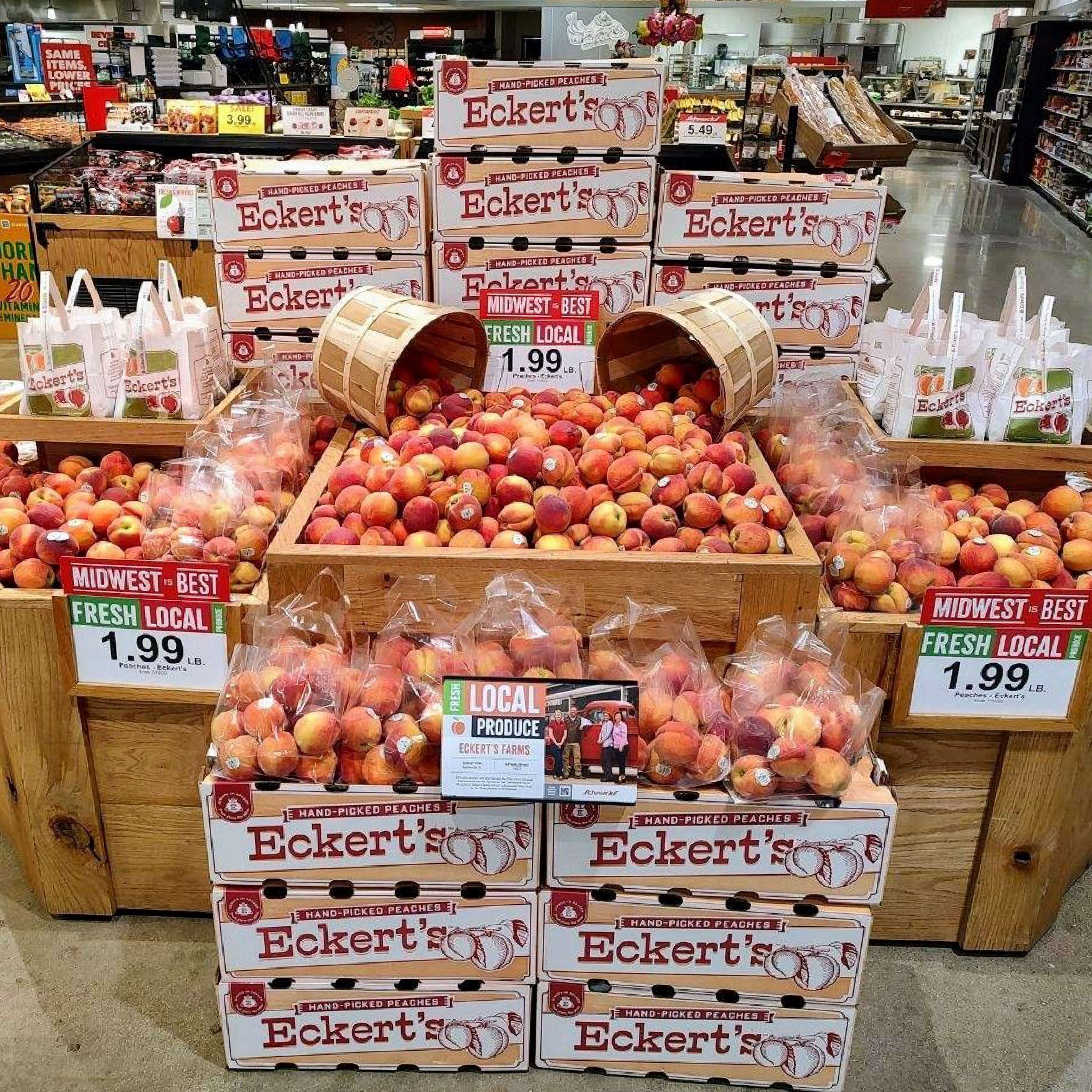 Peaches in a supermarket