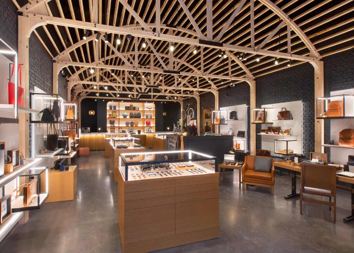 The inside of a Shinola store.