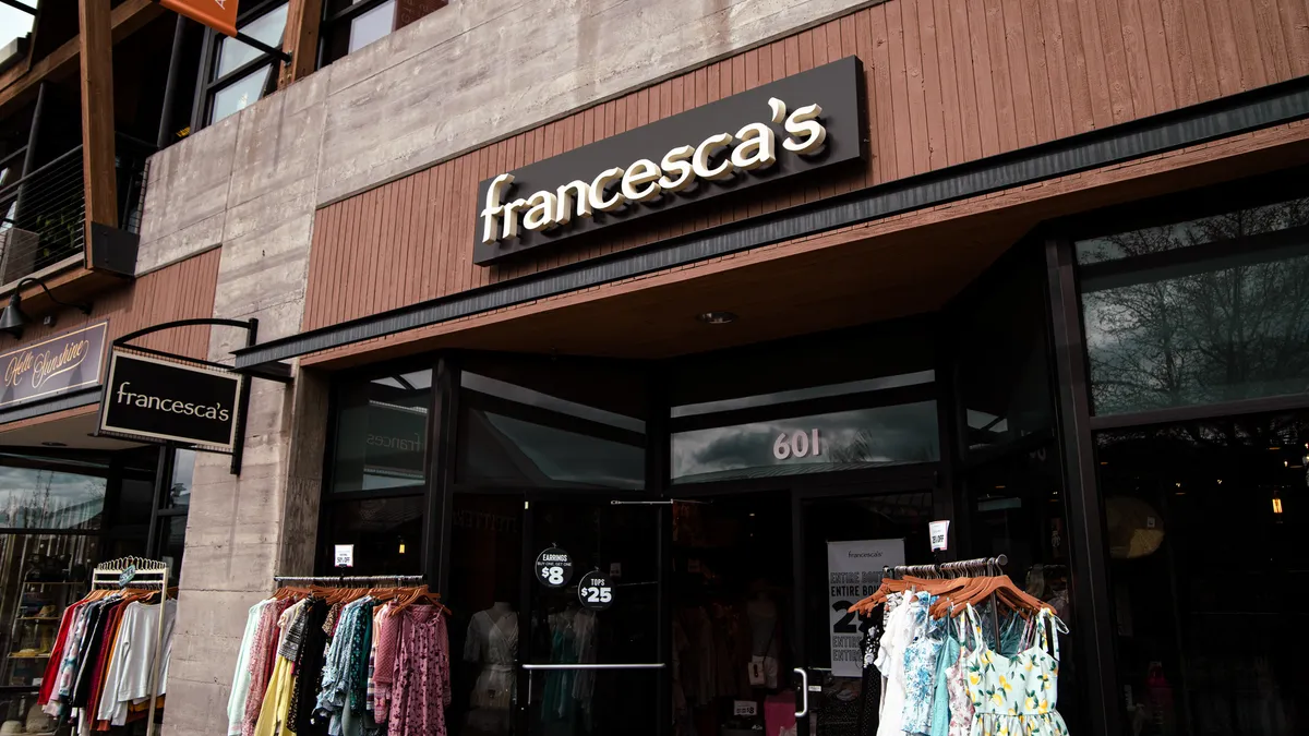 External storefront of Francesca's.