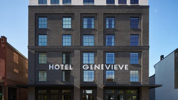 The exterior of Hotel Genevieve in Louisville, Kentucky.