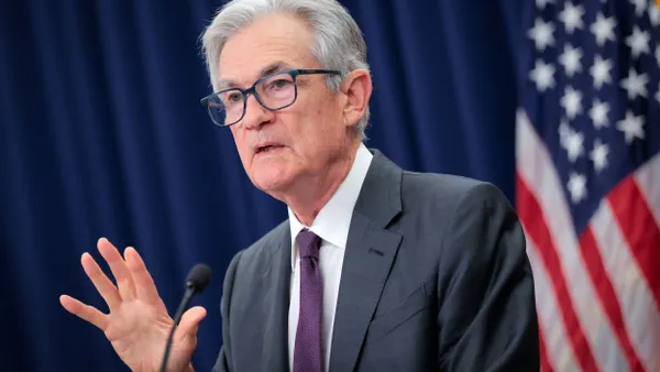 Federal Reserve Chairman Jerome Powell answers questions from reporters