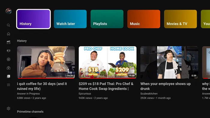 YouTube TV app