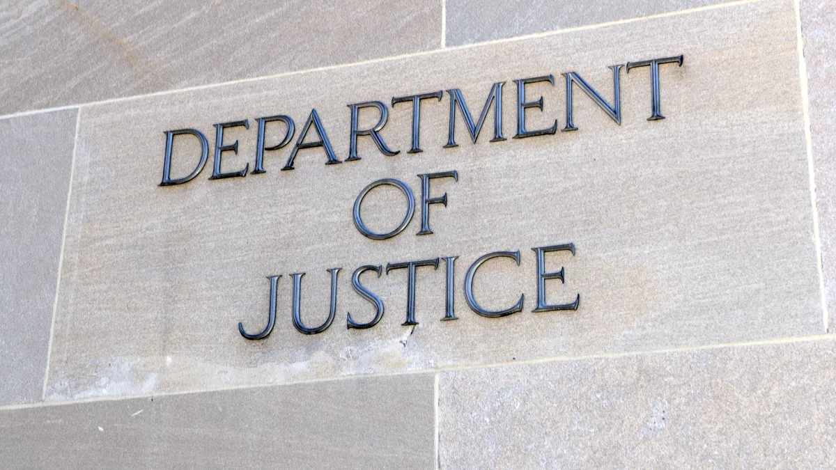 The exterior of the Department of Justice in Washington, D.C.