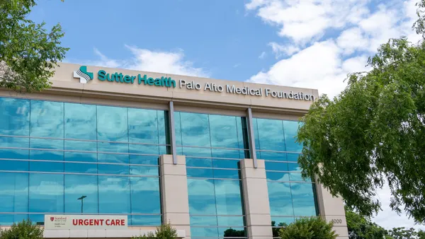 Sutter Health Palo Alto Medical Foundation hospital entrance in California
