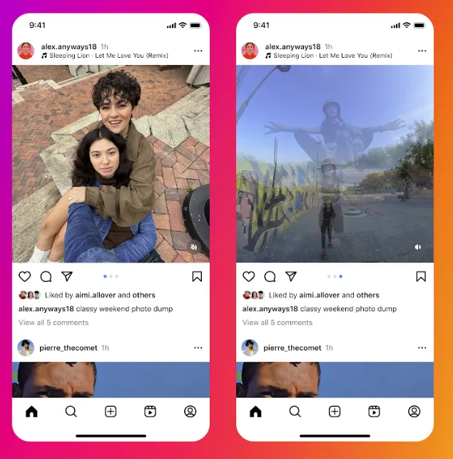 Instagram carousel posts with music