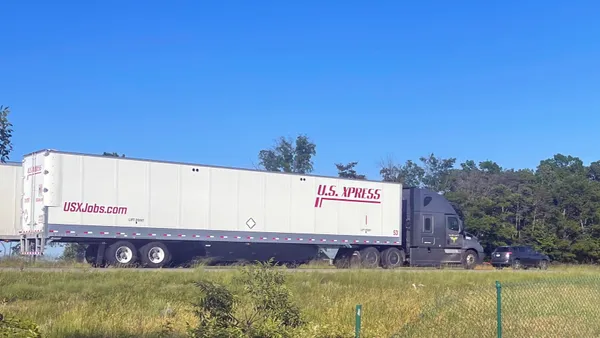 A U.S. Xpress Enterprises' tractor-trailer on I-95 southbound in Virginia in 2023.