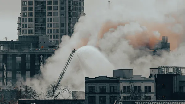 Smoked ridden city due to fire