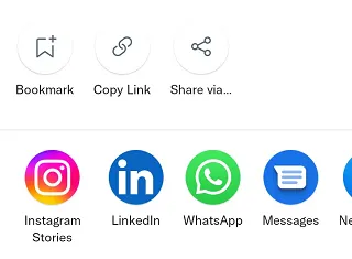 Twitter LinkedIn sharing