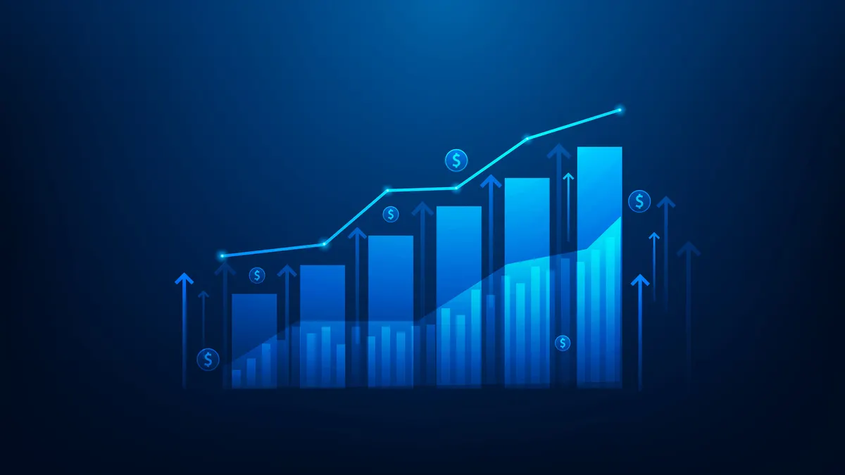 business finance money investment graph arrow up technology.