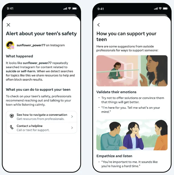 Instagram teen safety alerts