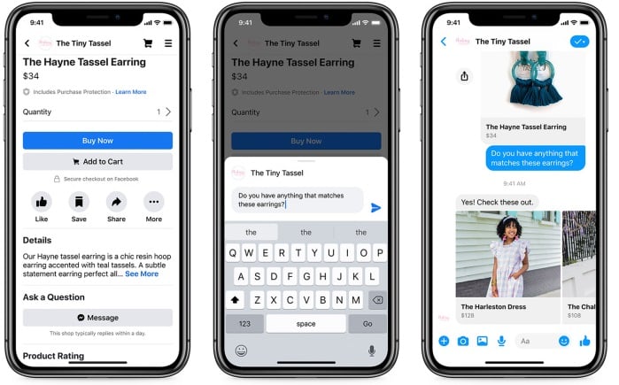 Facebook shops messaging