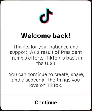 TikTok restored in US