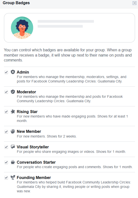 Facebook Group Badges