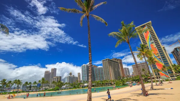 Hilton Hawaiian Village is seen on Hawaii's coastline.